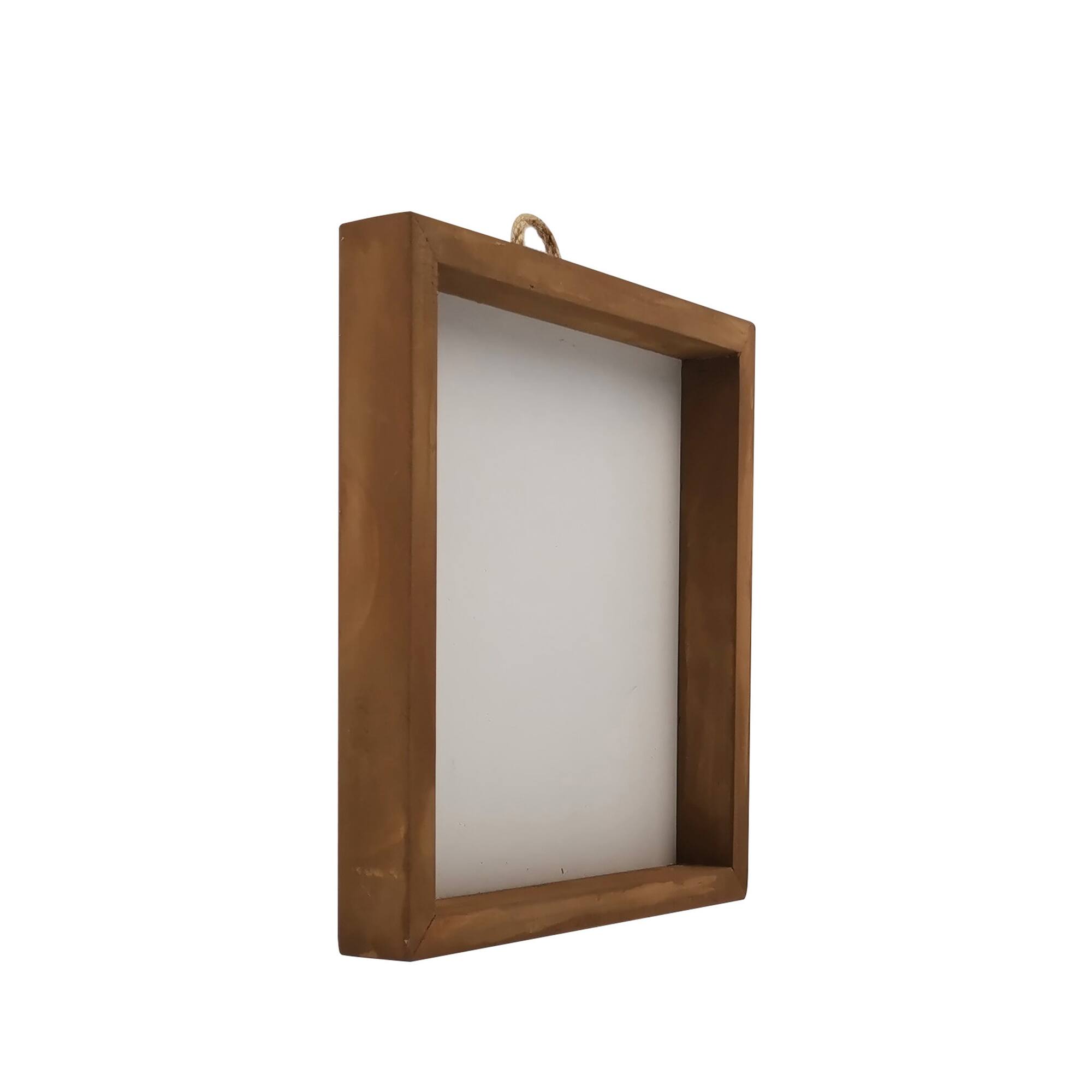 8" x 8" White Plaque with Brown Frame by Make Market®